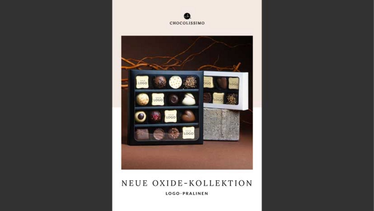 Oxide-Kollektion: Logo-Pralinen von Chocolissimo