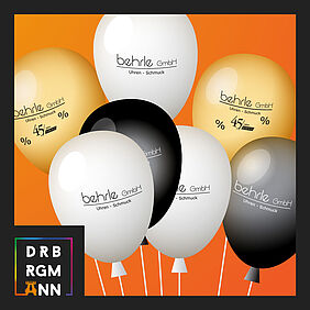 Werbe-Luftballons zum Firmenjubil&auml;um