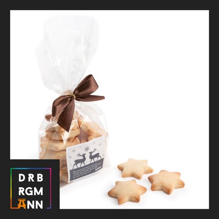 Butterkekssterne im Klarsichtbeutel