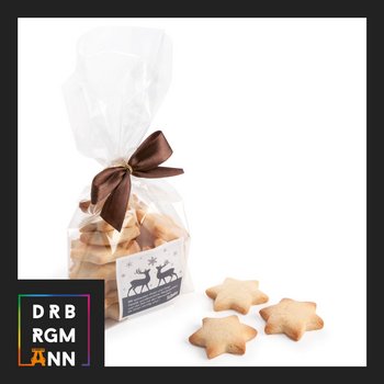 Butterkekssterne im Klarsichtbeutel