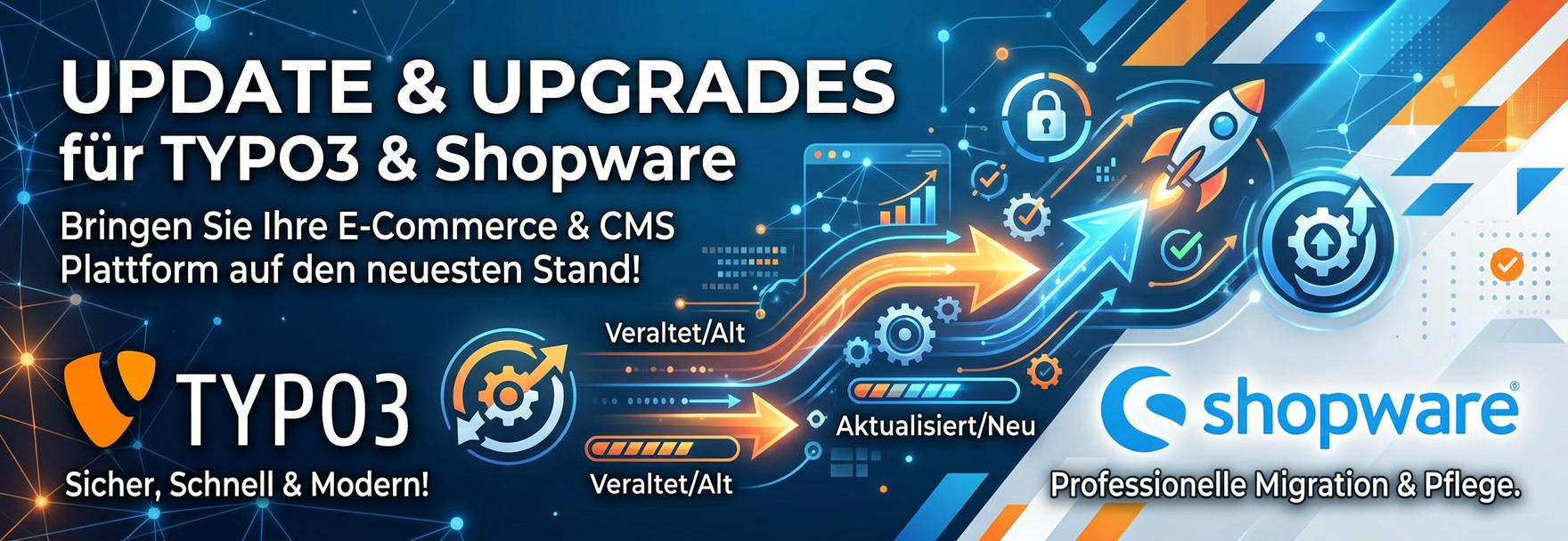 Updates & Upgrades f&uuml;r TYPO3 und Shopware